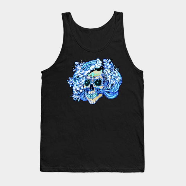 Crashing Wave Rune Skull Tank Top by Shawnsonart